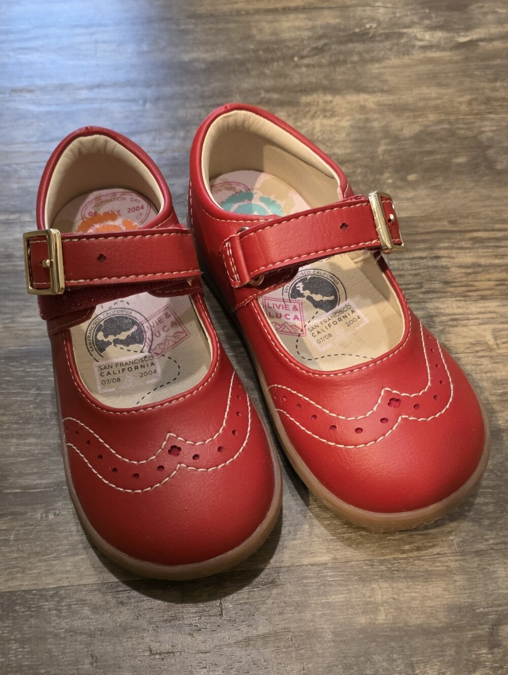 Livie & Luca Size 8 Toddler Red Patent Mary Jane Kids Shoes